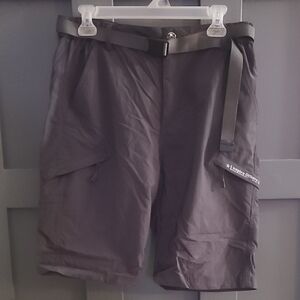 Men's Cargo Shorts with Belt - Dark Gray